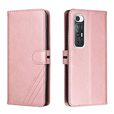 Coque Portefeuille Livre Cuir Etui Clapet H02X pour Xiaomi Mi 10S 5G Or Rose