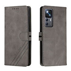 Coque Portefeuille Livre Cuir Etui Clapet H02X pour Xiaomi Mi 12T Pro 5G Gris