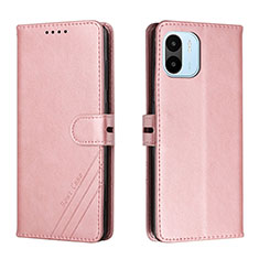 Coque Portefeuille Livre Cuir Etui Clapet H02X pour Xiaomi Poco C50 Or Rose