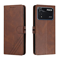 Coque Portefeuille Livre Cuir Etui Clapet H02X pour Xiaomi Poco M4 Pro 4G Marron