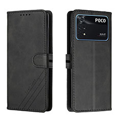 Coque Portefeuille Livre Cuir Etui Clapet H02X pour Xiaomi Poco M4 Pro 4G Noir