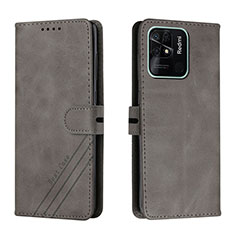 Coque Portefeuille Livre Cuir Etui Clapet H02X pour Xiaomi Redmi 10 India Gris