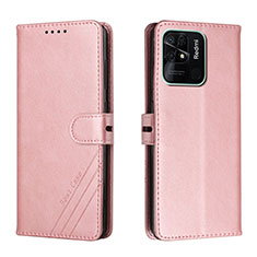 Coque Portefeuille Livre Cuir Etui Clapet H02X pour Xiaomi Redmi 10 Power Or Rose