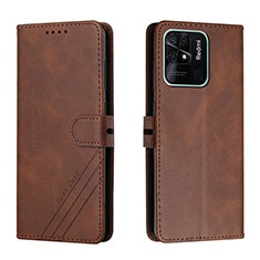 Coque Portefeuille Livre Cuir Etui Clapet H02X pour Xiaomi Redmi 10C 4G Marron