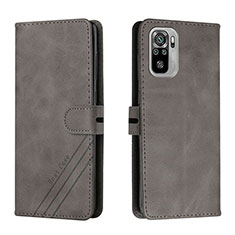 Coque Portefeuille Livre Cuir Etui Clapet H02X pour Xiaomi Redmi Note 10 4G Gris