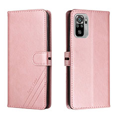 Coque Portefeuille Livre Cuir Etui Clapet H02X pour Xiaomi Redmi Note 10 4G Or Rose