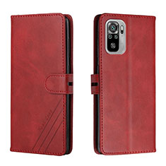 Coque Portefeuille Livre Cuir Etui Clapet H02X pour Xiaomi Redmi Note 10 4G Rouge