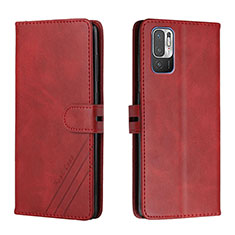 Coque Portefeuille Livre Cuir Etui Clapet H02X pour Xiaomi Redmi Note 10T 5G Rouge
