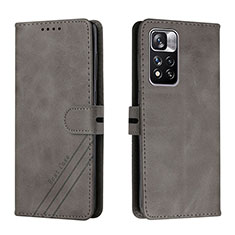 Coque Portefeuille Livre Cuir Etui Clapet H02X pour Xiaomi Redmi Note 11 Pro+ Plus 5G Gris