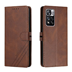 Coque Portefeuille Livre Cuir Etui Clapet H02X pour Xiaomi Redmi Note 11 Pro+ Plus 5G Marron