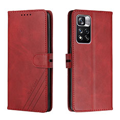 Coque Portefeuille Livre Cuir Etui Clapet H02X pour Xiaomi Redmi Note 11 Pro+ Plus 5G Rouge