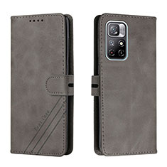 Coque Portefeuille Livre Cuir Etui Clapet H02X pour Xiaomi Redmi Note 11S 5G Gris