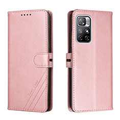 Coque Portefeuille Livre Cuir Etui Clapet H02X pour Xiaomi Redmi Note 11S 5G Or Rose