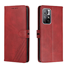 Coque Portefeuille Livre Cuir Etui Clapet H02X pour Xiaomi Redmi Note 11T 5G Rouge