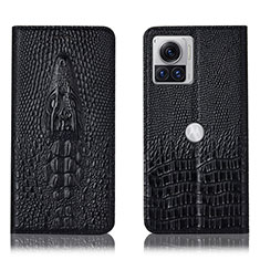 Coque Portefeuille Livre Cuir Etui Clapet H03P pour Motorola Moto Edge 30 Ultra 5G Noir