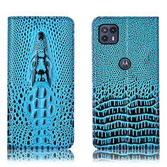 Coque Portefeuille Livre Cuir Etui Clapet H03P pour Motorola Moto G50 5G Bleu Ciel