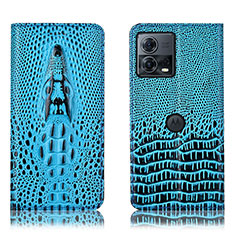 Coque Portefeuille Livre Cuir Etui Clapet H03P pour Motorola Moto S30 Pro 5G Bleu Ciel