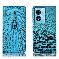 Coque Portefeuille Livre Cuir Etui Clapet H03P pour Oppo A1 Pro 5G Bleu Ciel