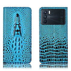 Coque Portefeuille Livre Cuir Etui Clapet H03P pour Oppo K9 Pro 5G Bleu Ciel