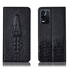 Coque Portefeuille Livre Cuir Etui Clapet H03P pour Oppo K9X 5G Noir