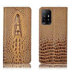 Coque Portefeuille Livre Cuir Etui Clapet H03P pour Oppo Reno5 Z 5G Marron