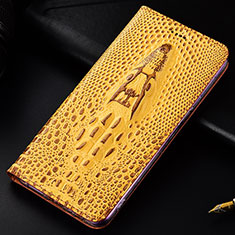 Coque Portefeuille Livre Cuir Etui Clapet H03P pour Samsung Galaxy S21 FE 5G Jaune