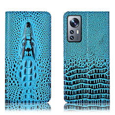 Coque Portefeuille Livre Cuir Etui Clapet H03P pour Xiaomi Mi 12 5G Bleu Ciel