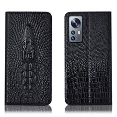 Coque Portefeuille Livre Cuir Etui Clapet H03P pour Xiaomi Mi 12 5G Noir