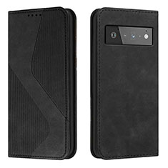 Coque Portefeuille Livre Cuir Etui Clapet H03X pour Google Pixel 6 Pro 5G Noir