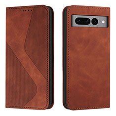 Coque Portefeuille Livre Cuir Etui Clapet H03X pour Google Pixel 7 Pro 5G Marron