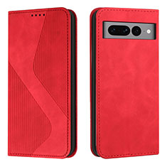 Coque Portefeuille Livre Cuir Etui Clapet H03X pour Google Pixel 7 Pro 5G Rouge