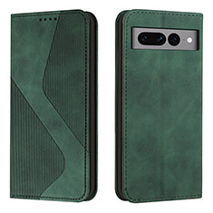 Coque Portefeuille Livre Cuir Etui Clapet H03X pour Google Pixel 7 Pro 5G Vert