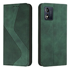 Coque Portefeuille Livre Cuir Etui Clapet H03X pour Motorola Moto E13 Vert