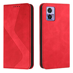 Coque Portefeuille Livre Cuir Etui Clapet H03X pour Motorola Moto Edge 30 Lite 5G Rouge