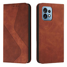 Coque Portefeuille Livre Cuir Etui Clapet H03X pour Motorola Moto Edge 40 Pro 5G Marron