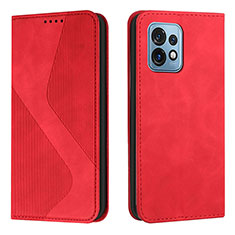 Coque Portefeuille Livre Cuir Etui Clapet H03X pour Motorola Moto Edge 40 Pro 5G Rouge