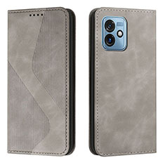 Coque Portefeuille Livre Cuir Etui Clapet H03X pour Motorola Moto G 5G (2023) Gris