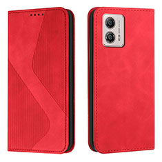 Coque Portefeuille Livre Cuir Etui Clapet H03X pour Motorola Moto G53 5G Rouge