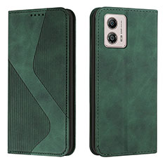 Coque Portefeuille Livre Cuir Etui Clapet H03X pour Motorola Moto G53 5G Vert