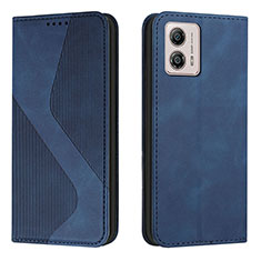 Coque Portefeuille Livre Cuir Etui Clapet H03X pour Motorola Moto G53y 5G Bleu