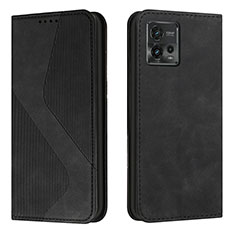 Coque Portefeuille Livre Cuir Etui Clapet H03X pour Motorola Moto G72 Noir