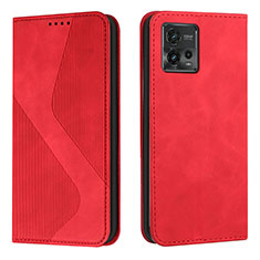 Coque Portefeuille Livre Cuir Etui Clapet H03X pour Motorola Moto G72 Rouge