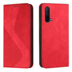 Coque Portefeuille Livre Cuir Etui Clapet H03X pour OnePlus Nord CE 5G Rouge