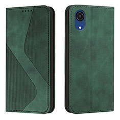 Coque Portefeuille Livre Cuir Etui Clapet H03X pour Samsung Galaxy A03 Core Vert