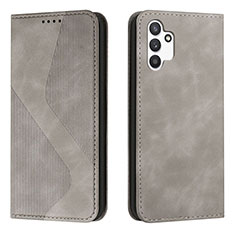 Coque Portefeuille Livre Cuir Etui Clapet H03X pour Samsung Galaxy A13 4G Gris