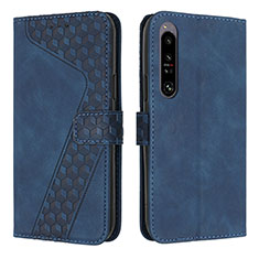 Coque Portefeuille Livre Cuir Etui Clapet H03X pour Sony Xperia 1 IV SO-51C Bleu