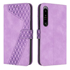Coque Portefeuille Livre Cuir Etui Clapet H03X pour Sony Xperia 1 IV Violet