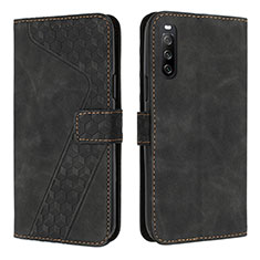 Coque Portefeuille Livre Cuir Etui Clapet H03X pour Sony Xperia 10 IV Noir