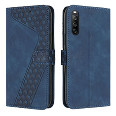 Coque Portefeuille Livre Cuir Etui Clapet H03X pour Sony Xperia 10 IV SO-52C Bleu