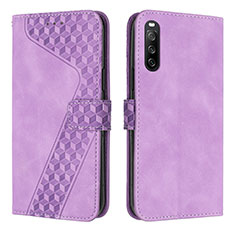 Coque Portefeuille Livre Cuir Etui Clapet H03X pour Sony Xperia 10 IV SOG07 Violet